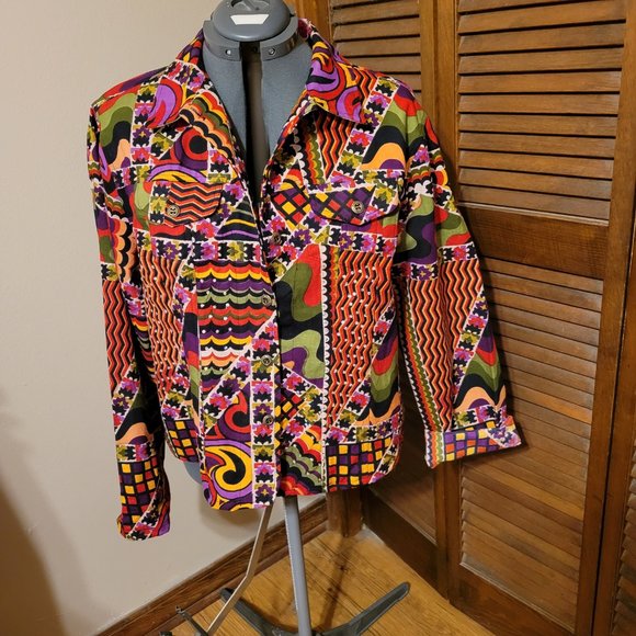 Gaudy Couture Short Jacket Shirt Size XL Colorful - Picture 2 of 14